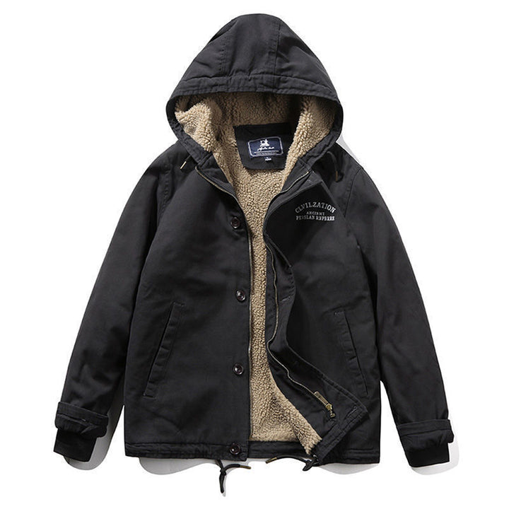 Men's warm fleece jacket with hood and insulating inner lining Lisslune