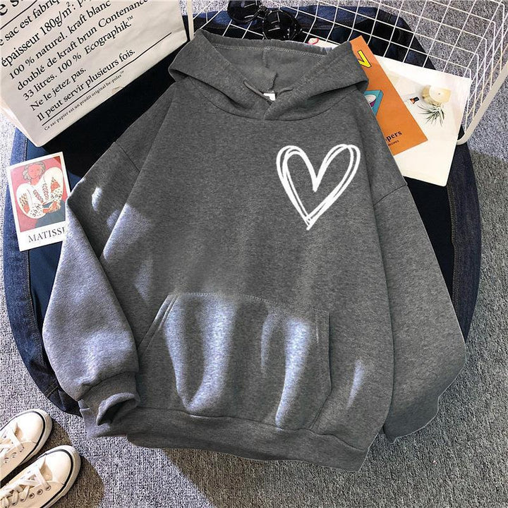 Women's hooded sweatshirt with lovely heart motif Lisslune