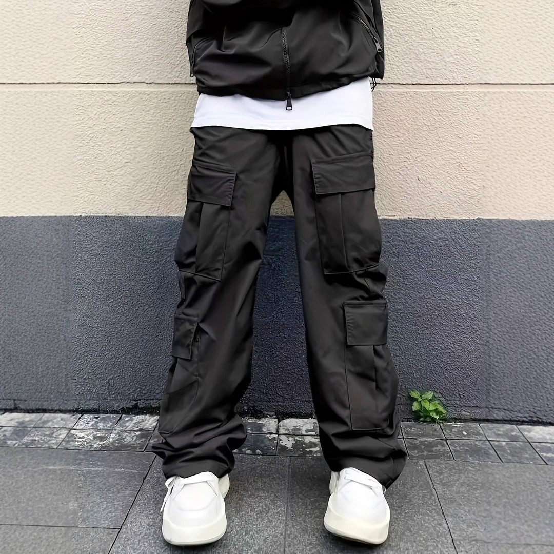 Men's functional cargo pants with versatile pockets and elastic waistband Lisslune
