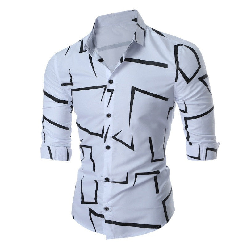 Men's shirt with modern geometric pattern and tailored fit Lisslune