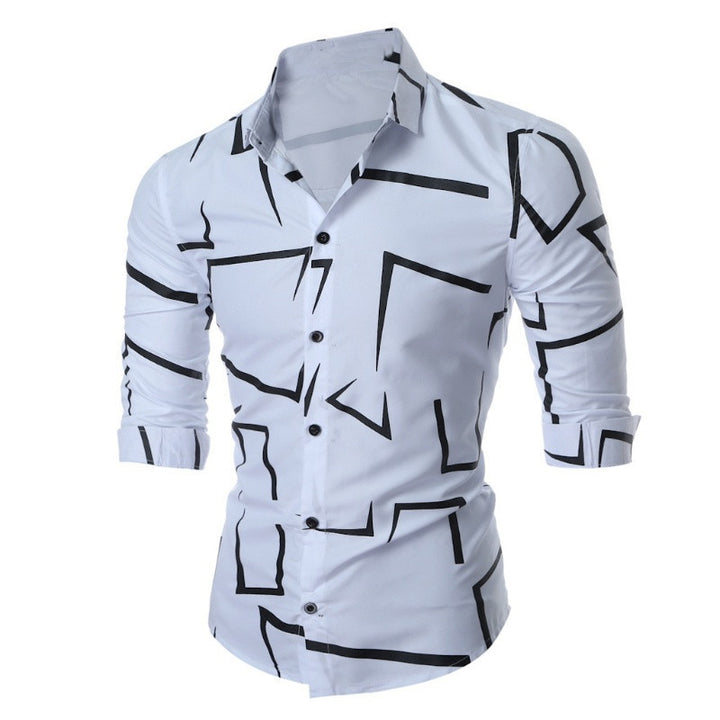 Men's shirt with modern geometric pattern and tailored fit Lisslune