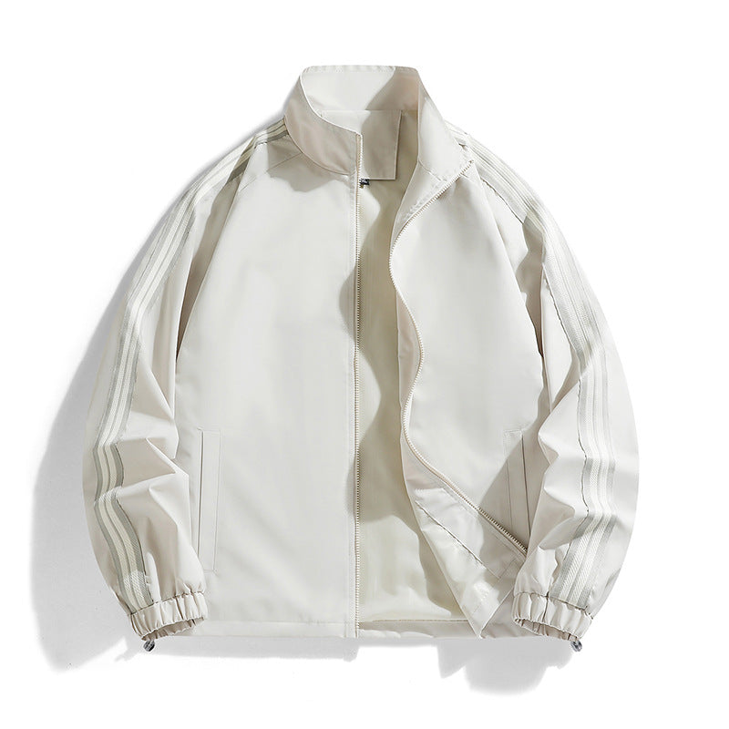 Men's Sporty Windbreaker with Reflective Stripe Details Lisslune