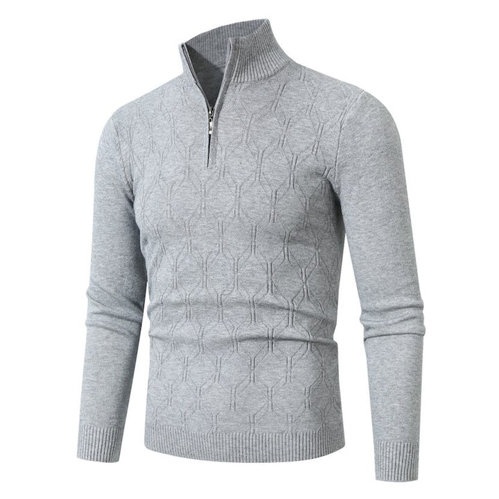 Men's knit sweater with modern structured pattern Lisslune
