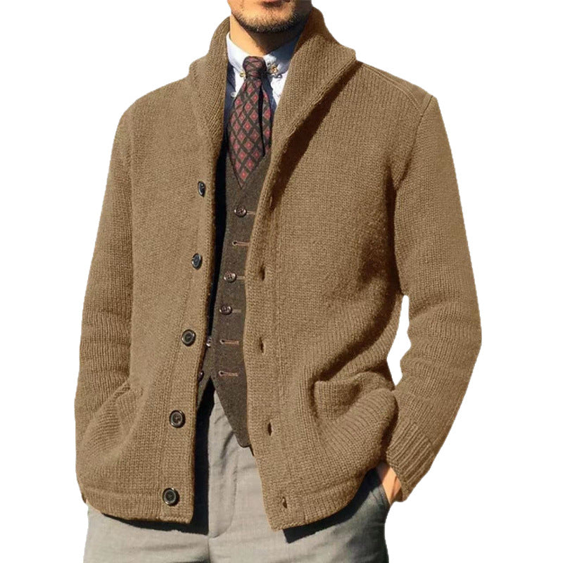 Men's cardigan with modern stand-up collar and practical buttons Lisslune