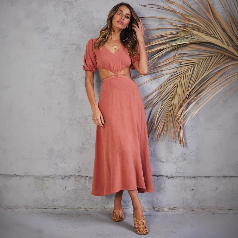 Women's maxi dress with creative cut-outs Lune London