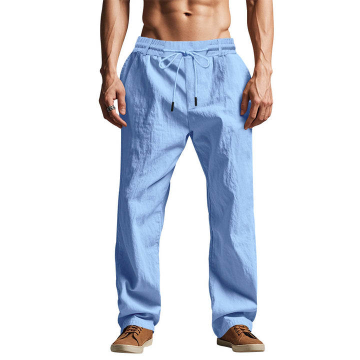 Men's casual leisure pants with elastic waistband and side pockets Lisslune