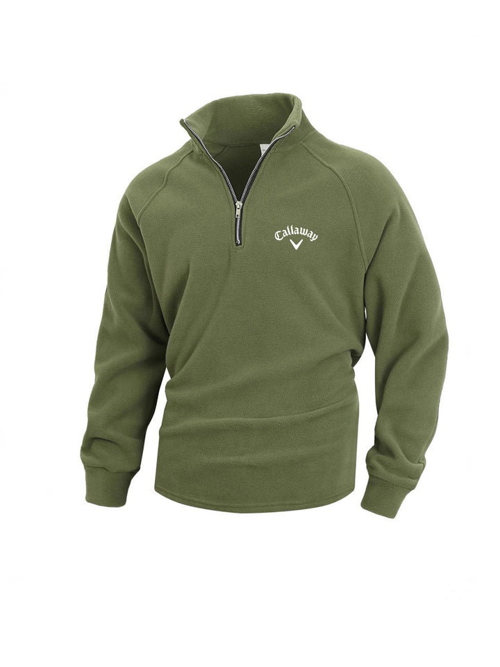 Men's Fleece Pullover with Half Zip and Breathable Properties Lisslune