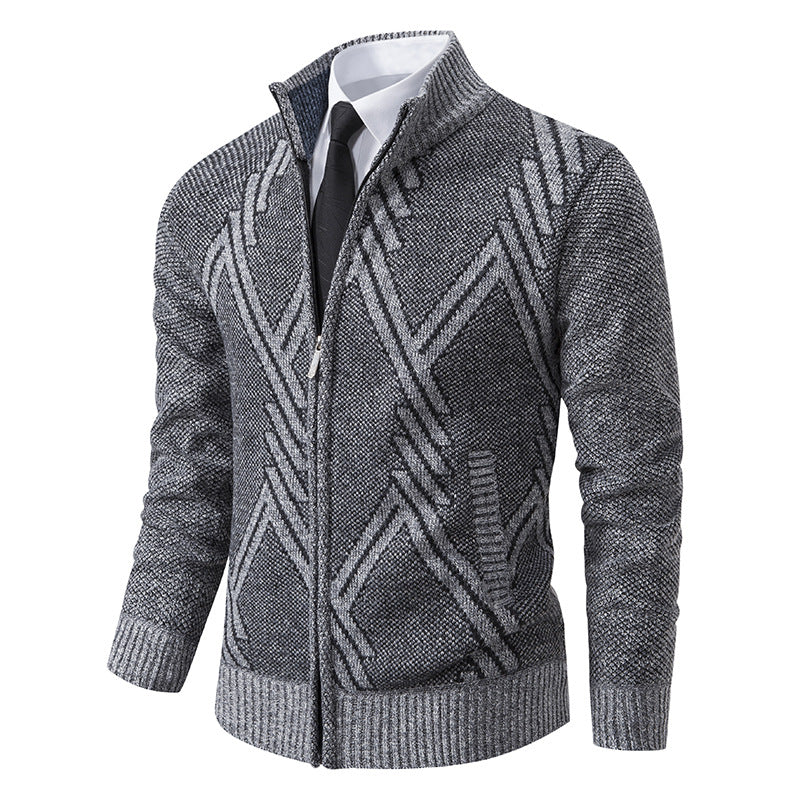 Men's cardigan with modern geometric patterns Lisslune