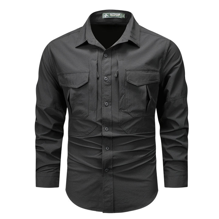 Men's Functional Outdoor Shirt with Numerous Pockets Lisslune