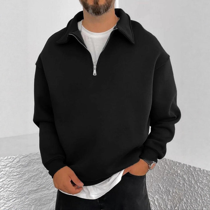 Men's casual pullover with stand-up collar and zipper Lisslune