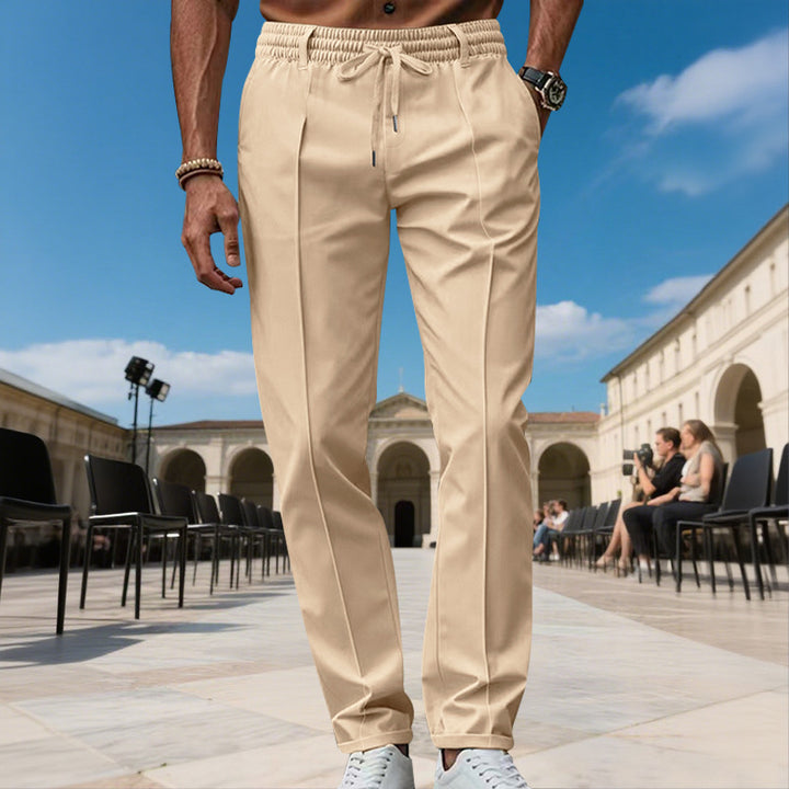 Men's elegant casual trousers with elastic waistband and modern pockets Lisslune