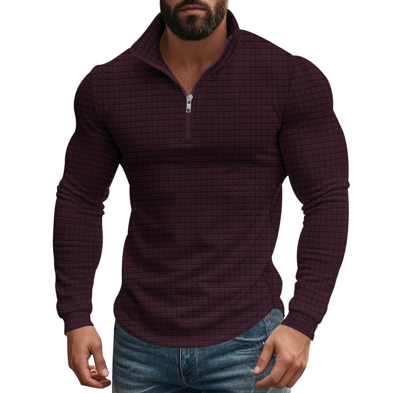Men's midlayer pullover with high collar and textured design Lisslune