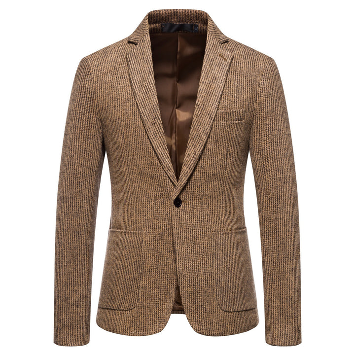 Men's elegant knit blazer with textured design and slim fit Lisslune