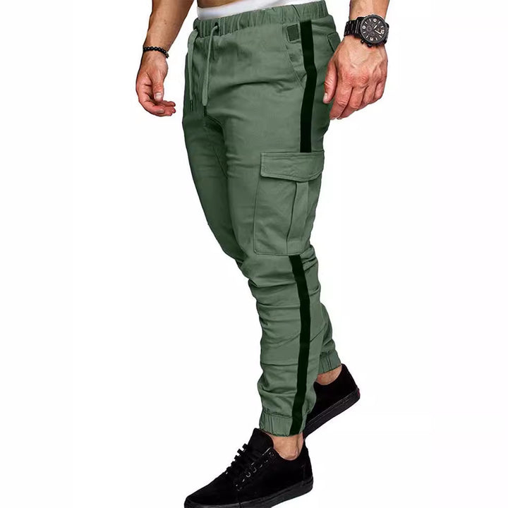 Men's cargo pants with elastic waistband and versatile side pockets Lisslune