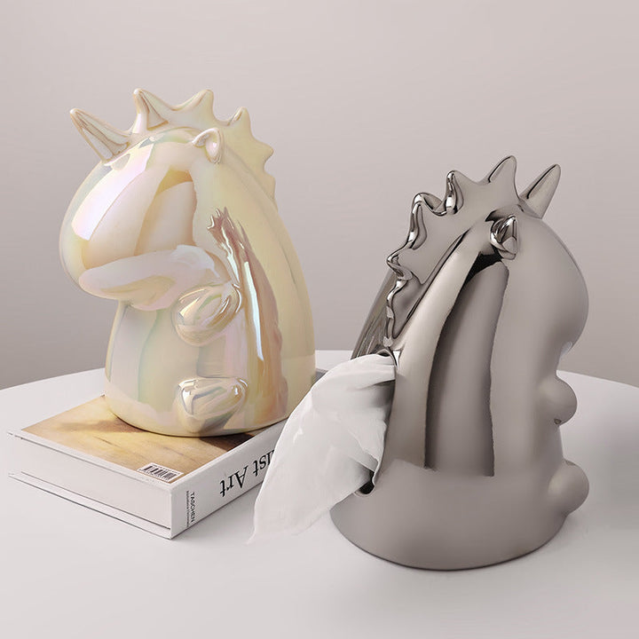 Lisslune | Modern simple ceramic unicorn napkin holder