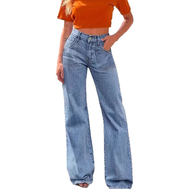 Women's wide-cut jeans with frayed hem Lisslune