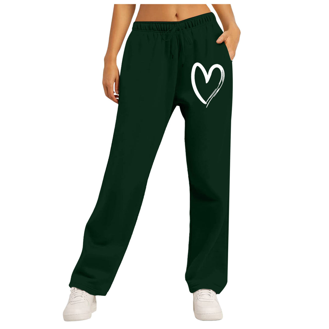 Ladies leisure pants with unique heart design and elastic waistband Lisslune
