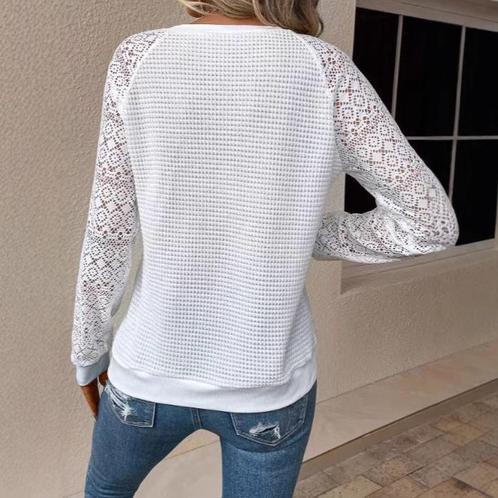 Women's sweater with lace sleeves Lisslune