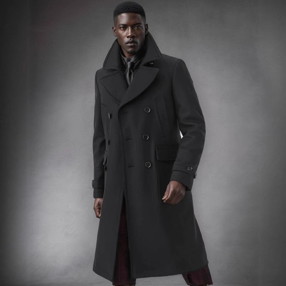 Men's elegant, long double fur coat Lisslune