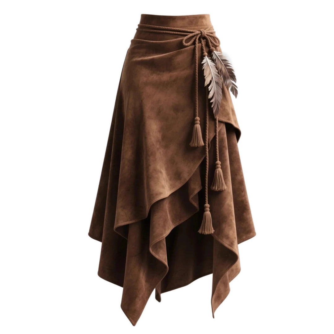 Ladies Elegant Asymmetrical Wrap Skirt with High-Quality Details Lisslune