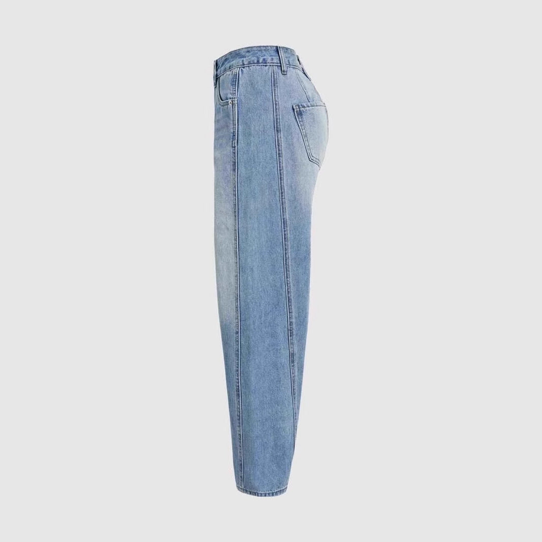 Women's wide-cut denim jeans with a high waist and modern design details Lisslune