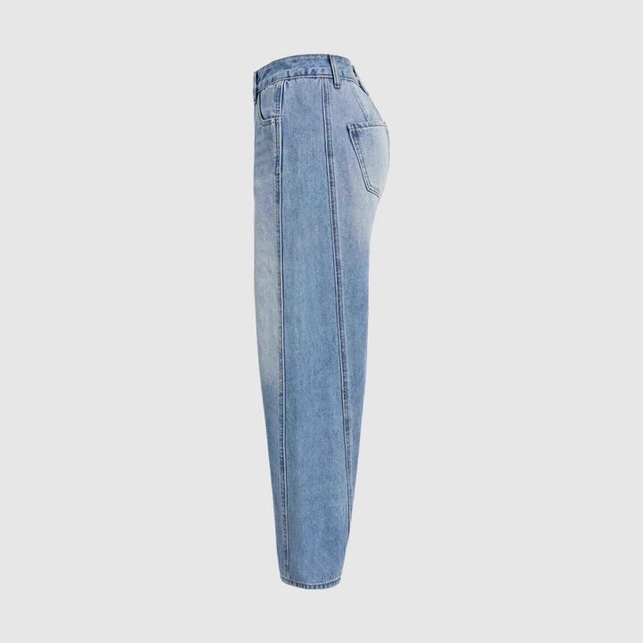 Women's wide-cut denim jeans with a high waist and modern design details Lisslune