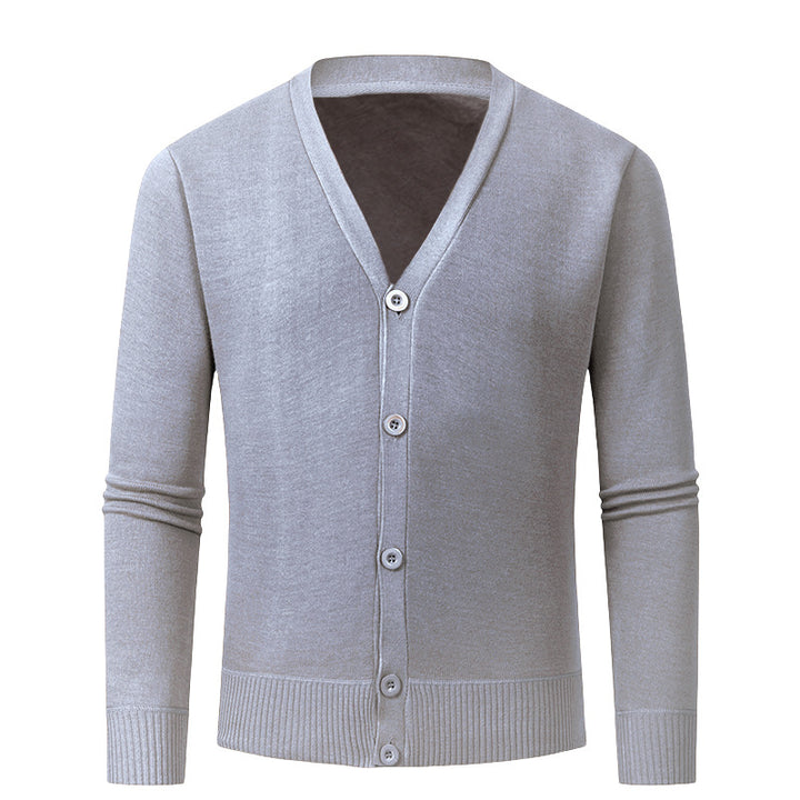 Men's cardigan with V-neck and buttonless design Lisslune