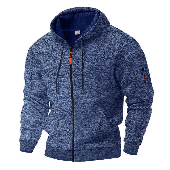 Men's sporty hooded jacket with innovative material blend and practical zip pockets Lisslune