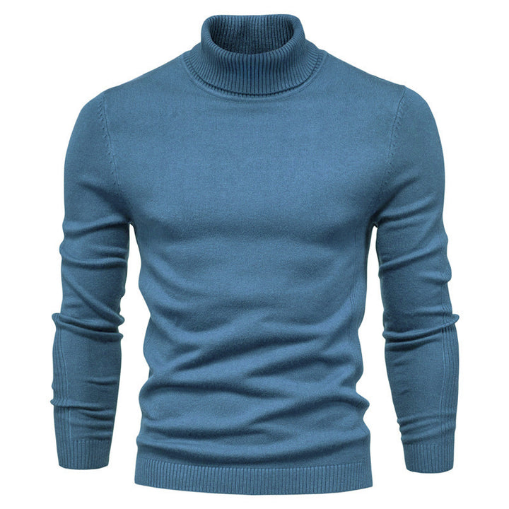 Men's chunky turtleneck sweater made of warming material with a textured surface Lisslune