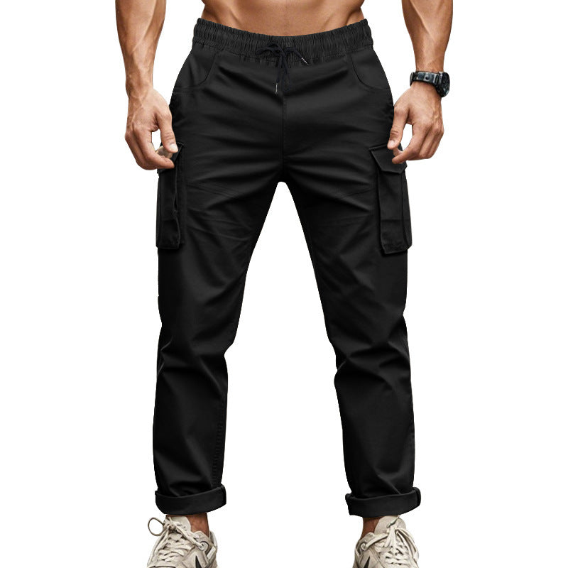 Men's cargo pants with elastic waistband and practical side pockets Lisslune 1758812816