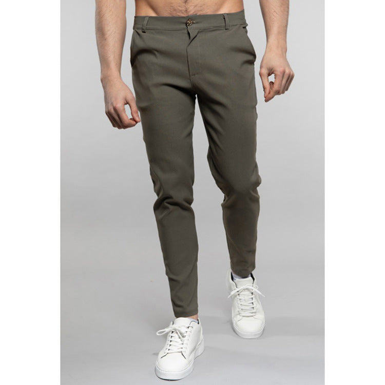Men's stylish slim-fit suit trousers with modern details Lisslune