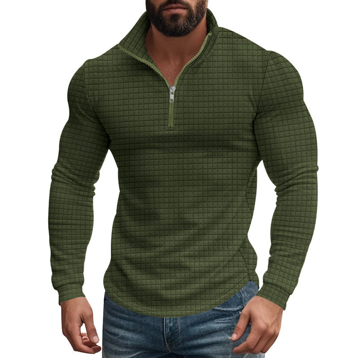 Men's midlayer pullover with high collar and textured design Lisslune
