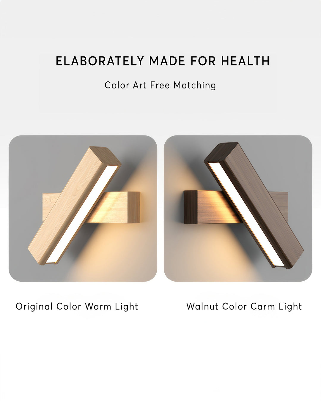 Lisslune | Rotatable wall lamp with Nordic wood grain