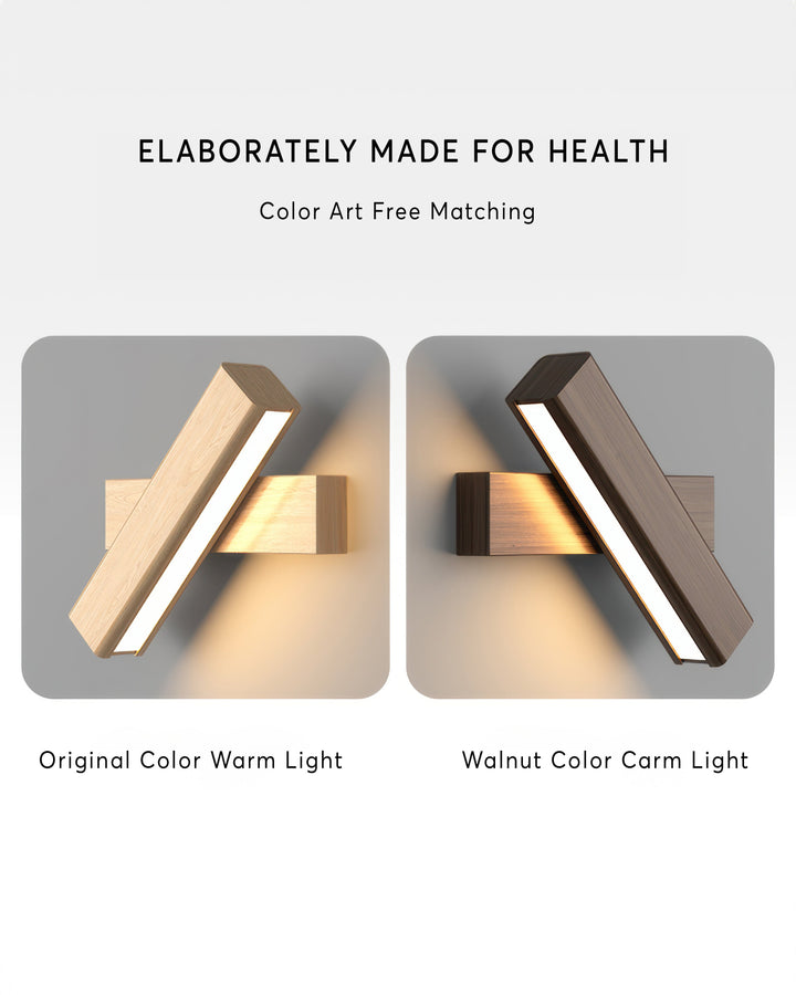 Lisslune | Rotatable wall lamp with Nordic wood grain