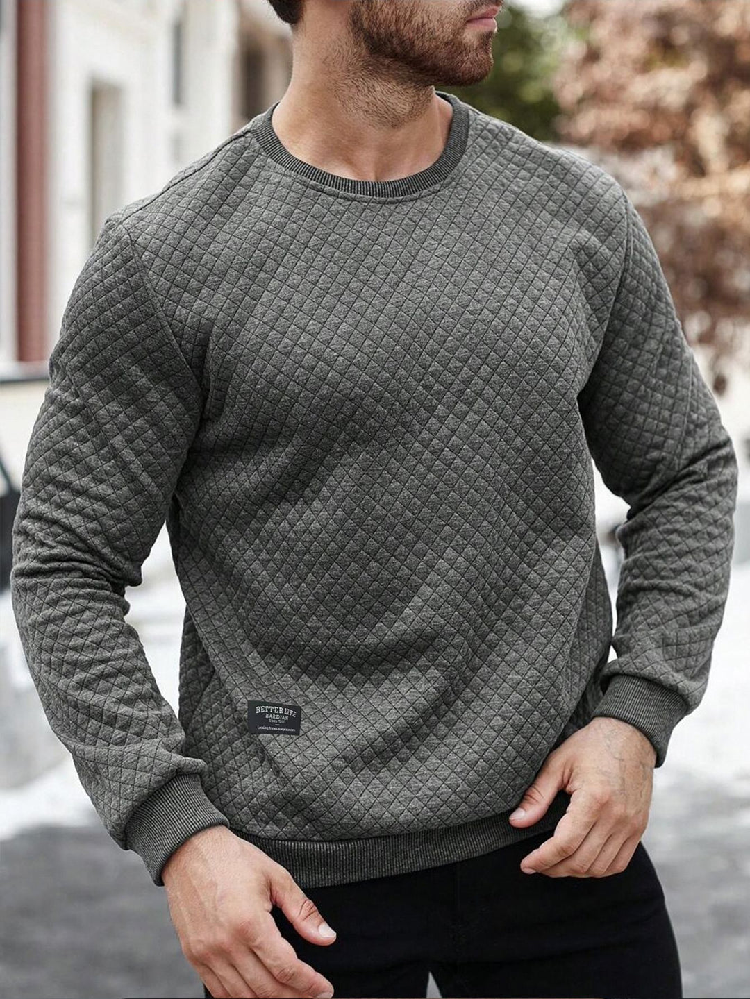 Men's Textured Sweatshirt Lisslune