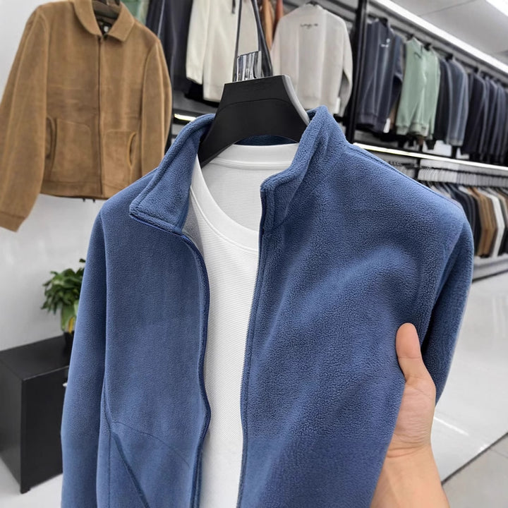 Men's fleece jacket with high collar and practical pockets Lisslune