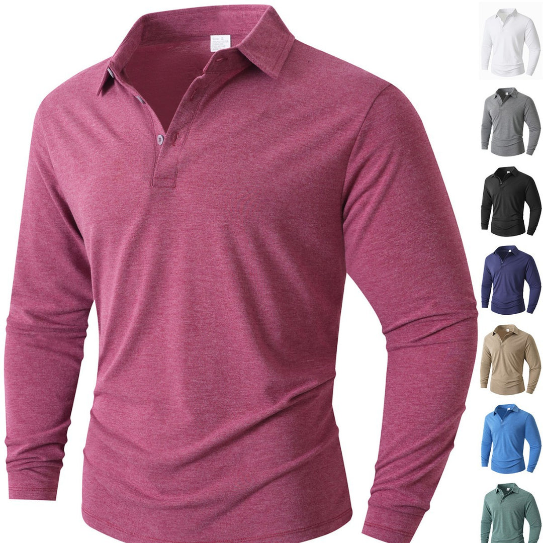 Men's Long Sleeve Polo Shirt with Modern Cut Lisslune