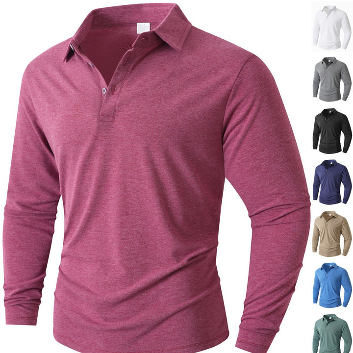 Men's Long Sleeve Polo Shirt with Modern Cut Lisslune