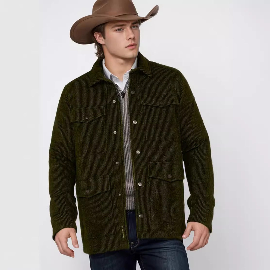 Men's fashionable flannel jacket with double breast pockets Lisslune