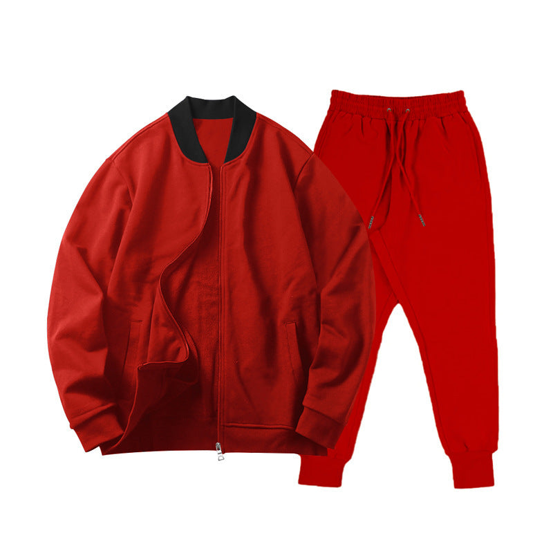 Men's sporty leisure set with soft fleece material and practical hood Lisslune