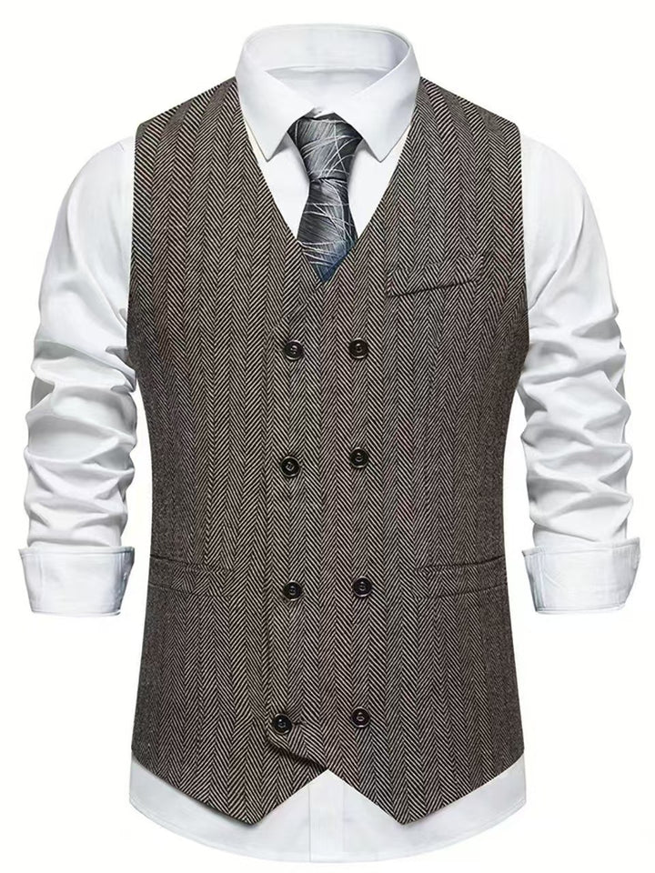 Men's elegant vest in herringbone pattern Lisslune