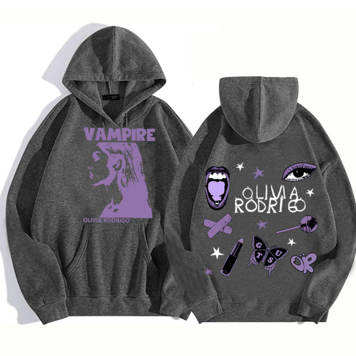 Women's hoodie with artistic vampire print and oversized fit Lisslune