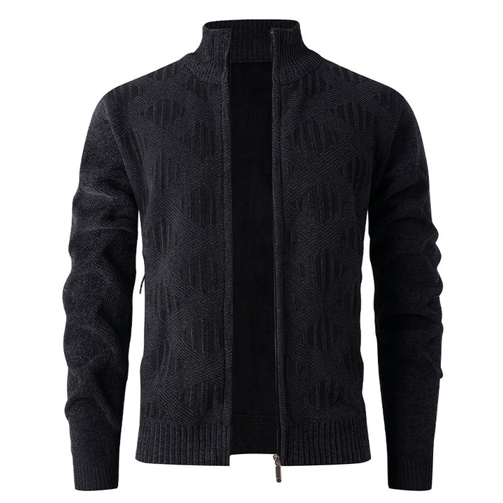 Men's cardigan with textured design and modern zipper Lisslune