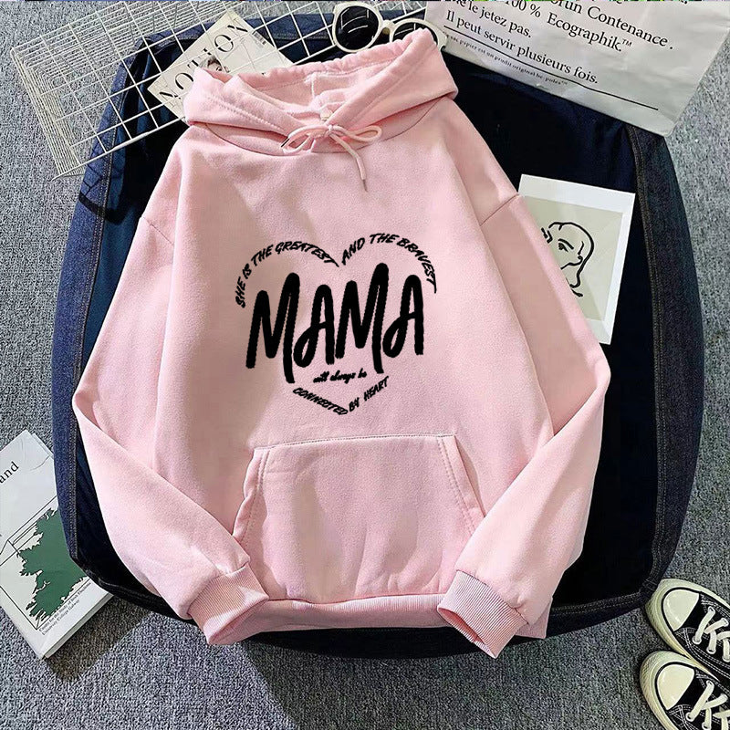 Women's hoodie with creative mama slogan Lisslune