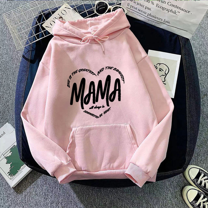 Women's hoodie with creative mama slogan Lisslune
