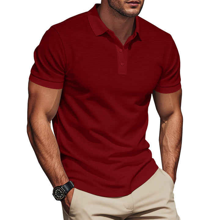 Men's polo shirt with textured design and comfortable collar Lisslune