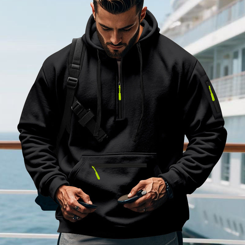 Men's sporty hoodie with practical zippered pockets Lisslune