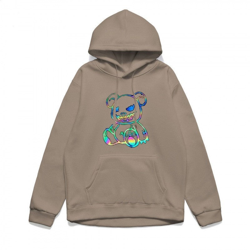 Ladies hoodie sweatshirt with cool bear motif and comfortable fit Lisslune