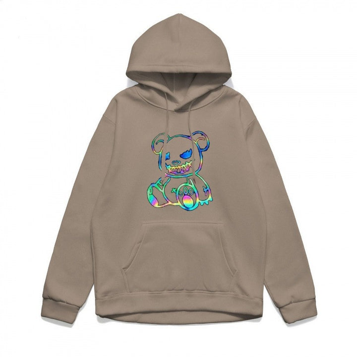 Ladies hoodie sweatshirt with cool bear motif and comfortable fit Lisslune