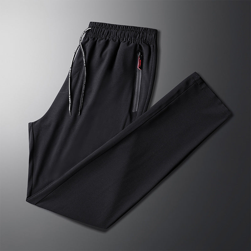 Men's sporty jogging pants with elastic waistband and side zipper Lisslune
